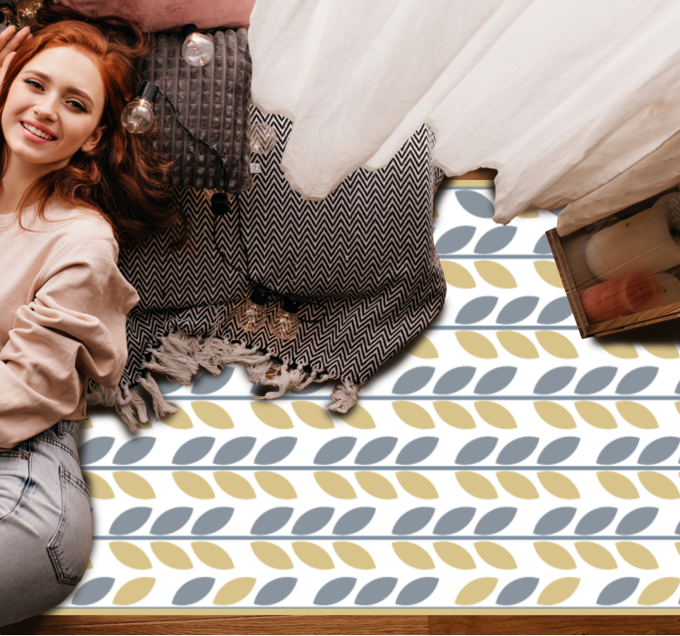 Dywan winylowy natura paski z liściastym wzorem - TenStickers