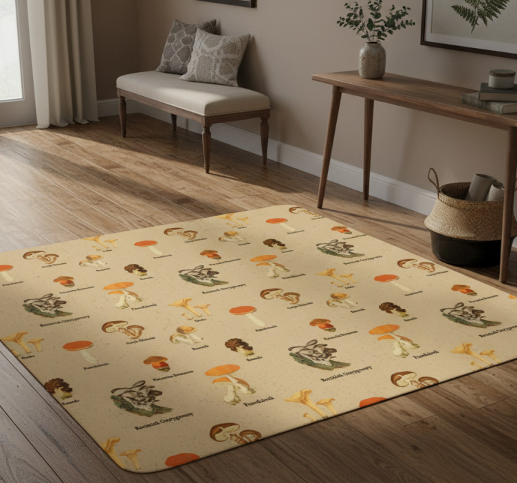 Dywan winylowy natura rodzaje vintage grzybów - TenStickers