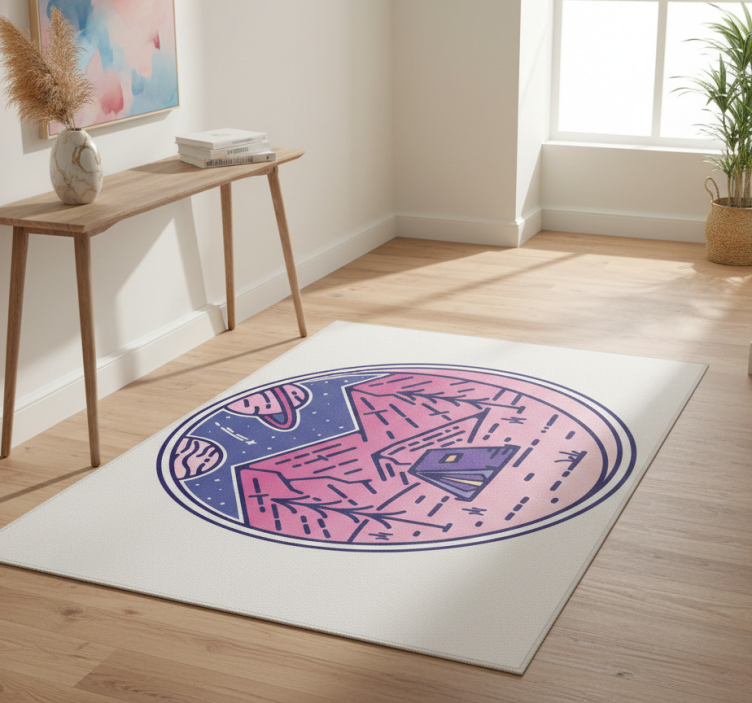 Dywan winylowy natura różowe góry - TenStickers