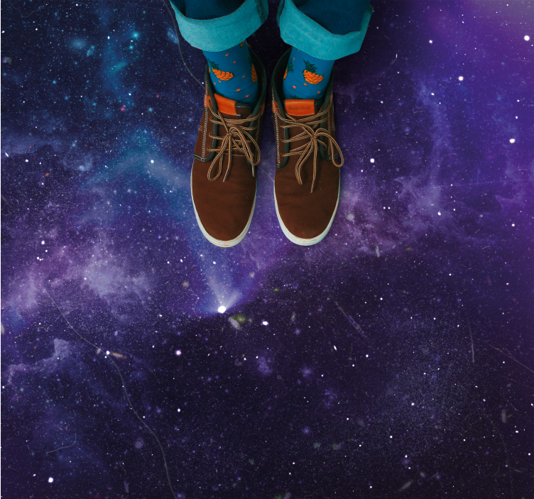 Dywan winylowy w gwiazdki scena kosmicznej galaktyki - TenStickers