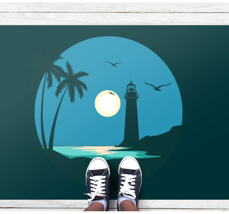 Dywan winylowy natura scena latarni morskiej nad morzem - TenStickers
