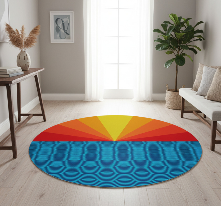 Dywan winylowy natura zachód słońca nad morzem - TenStickers