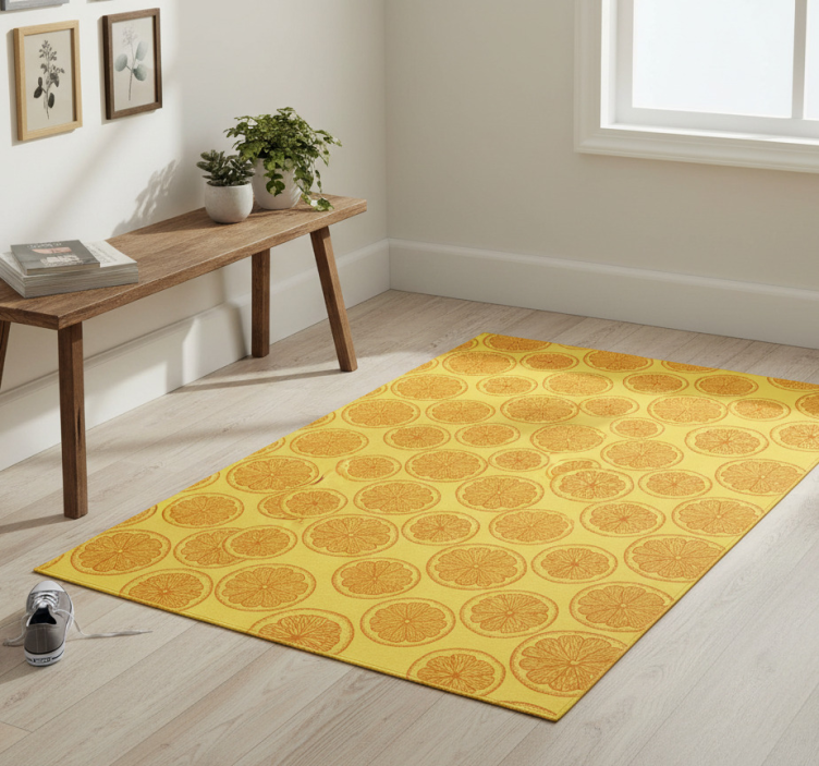 Dywan winylowy natura w motyw cytrusowych plastrów - TenStickers