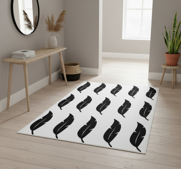 Dywan winylowy natura wzór pływających piór - TenStickers