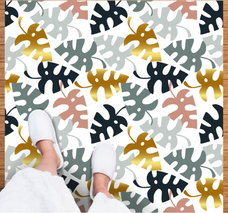 Dywan winylowy natura z liściastym emblematem - TenStickers