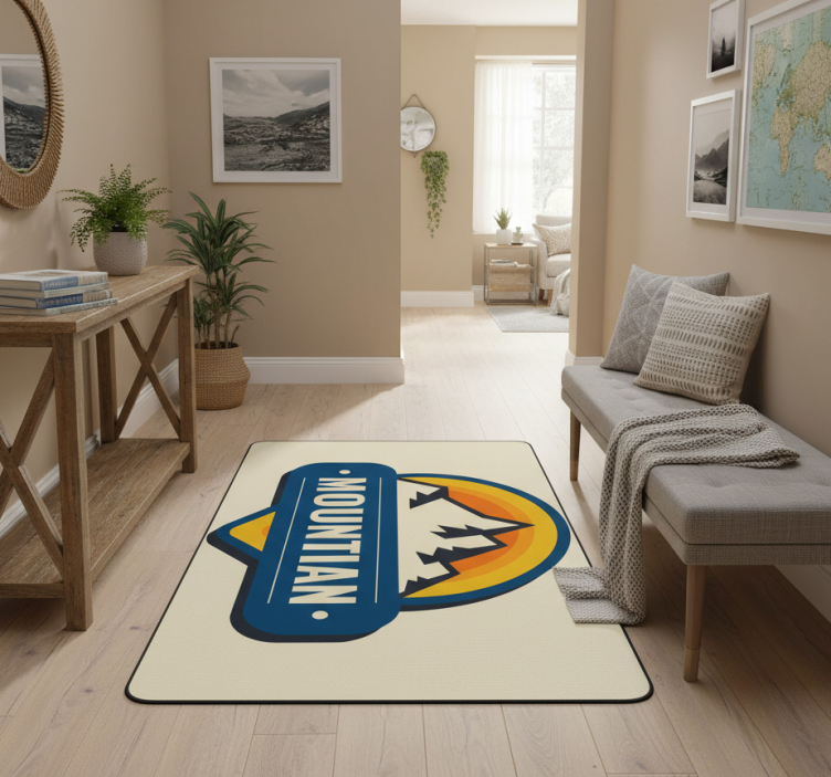 Dywan winylowy natura z logo odkrywców górskich - TenStickers