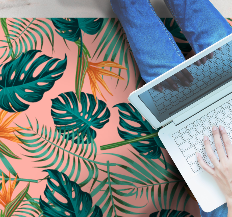 Dywan winylowy natura z tropikalnym liściem - TenStickers