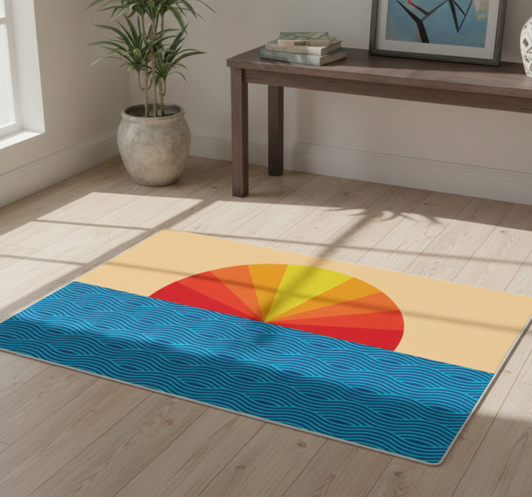 Dywan winylowy natura zachód słońca vintage - TenStickers