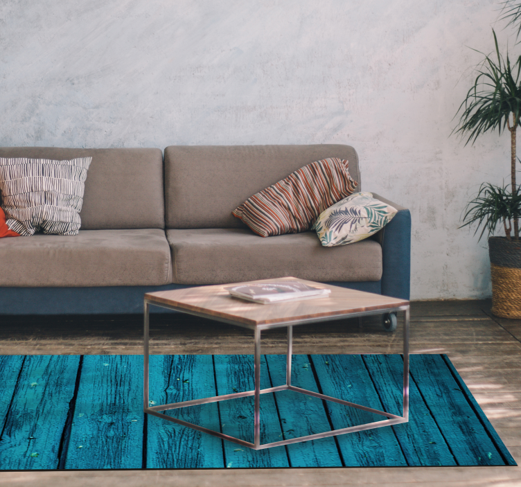 Dywan winylowy Niebieskie malowane drewno - TenStickers