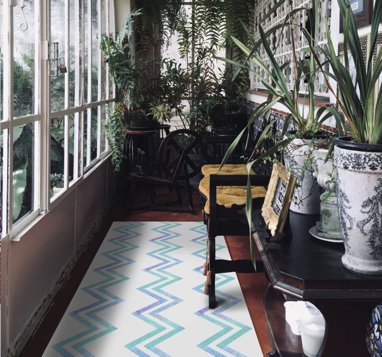 Dywan winylowy Niebieskie zygzaki - TenStickers