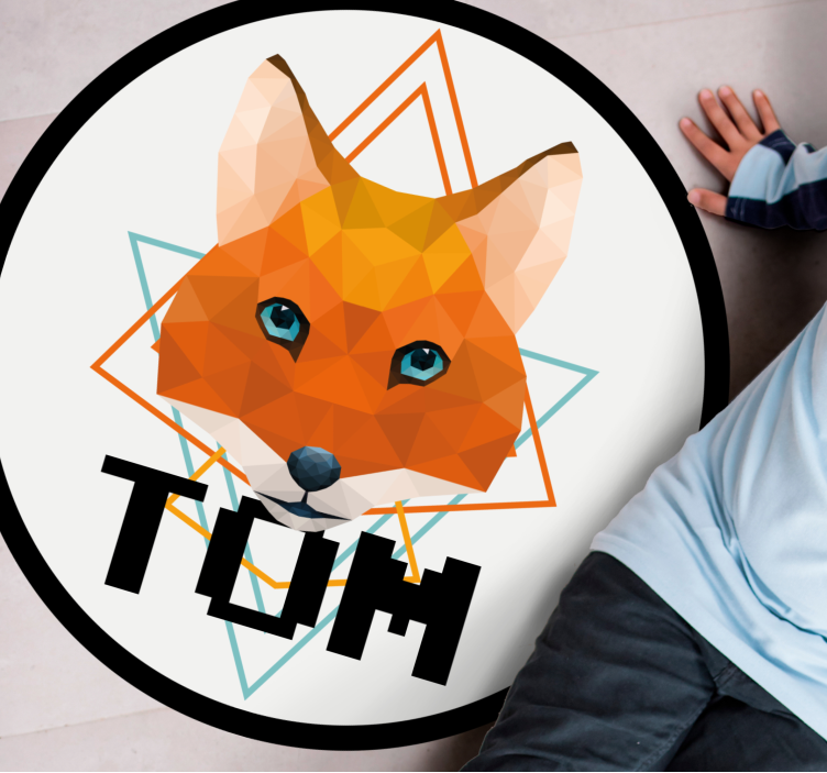 Dywan winylowy z imieniem geometryczne koło lisa - TenStickers