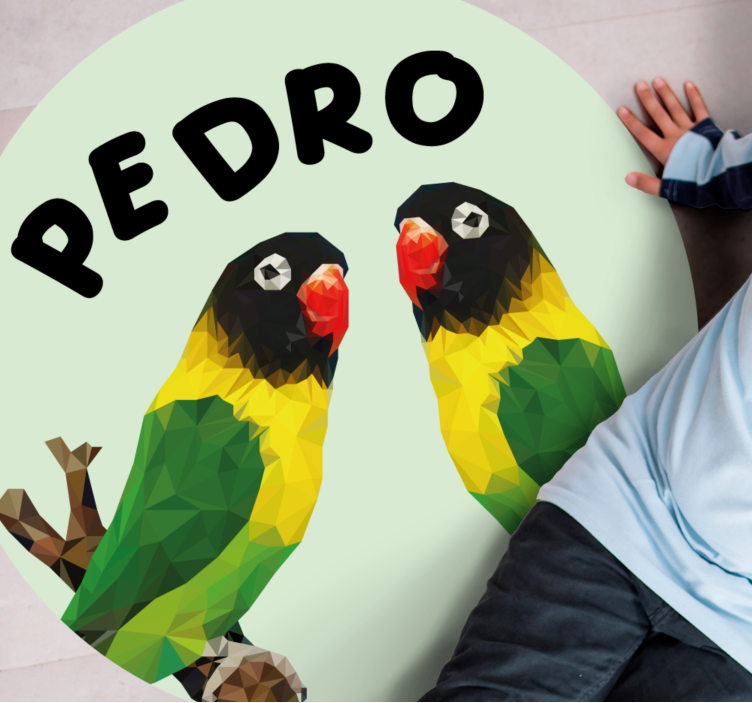 Dywan winylowy z imieniem konfigurowalne gołąbki - TenStickers