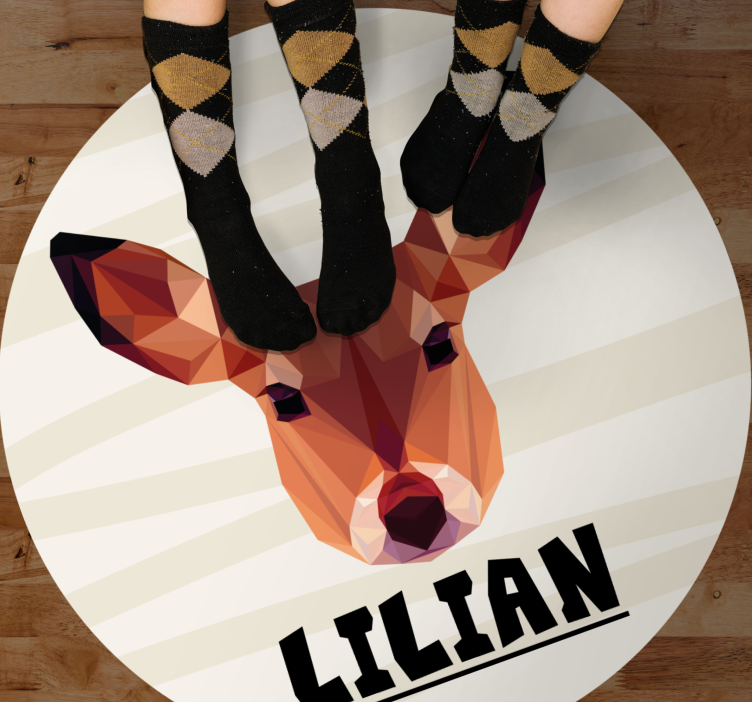 Dywan winylowy z imieniem konfigurowalny jeleń - TenStickers