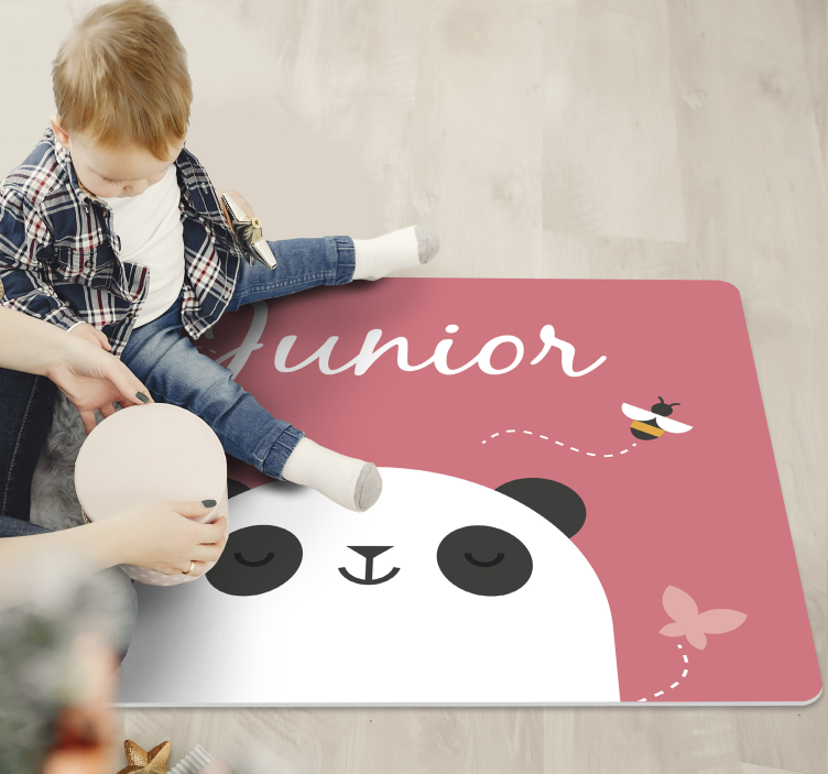 Dywan winylowy z imieniem spersonalizowana panda - TenStickers