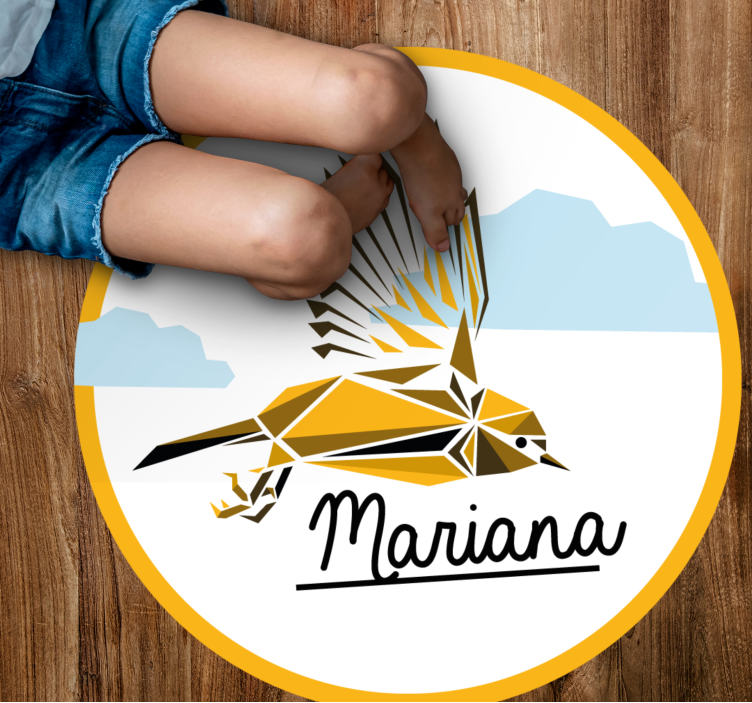 Dywan winylowy z imieniem spersonalizowany ptak - TenStickers