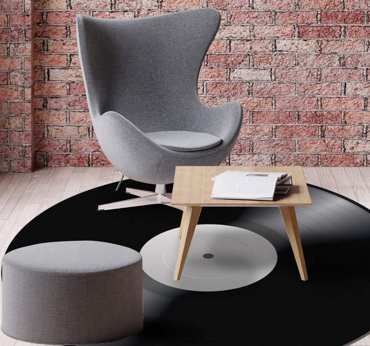 Dywan winylowy w stylu vintage płyta - TenStickers