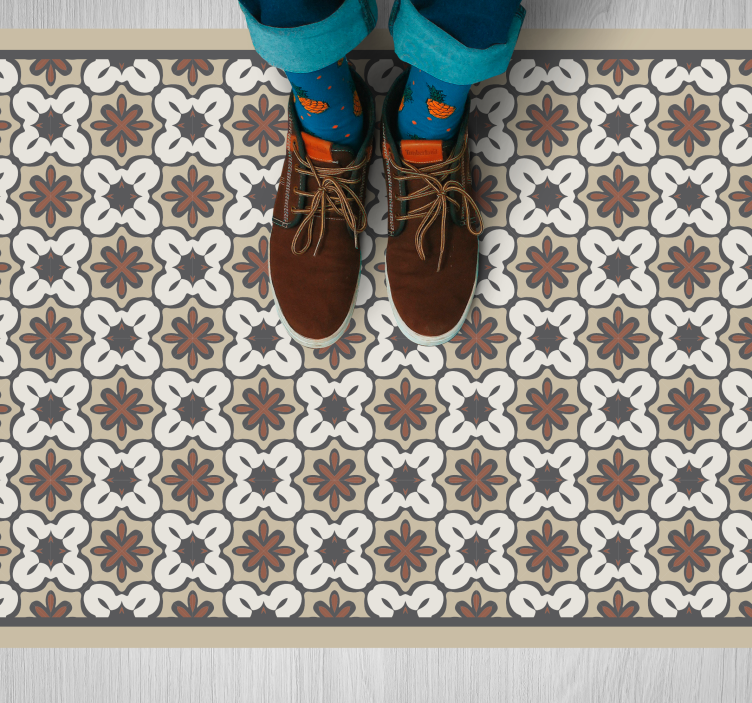 Dywan winylowy imitacja płytek Hydrauliczny brązowy styl gracia - TenStickers