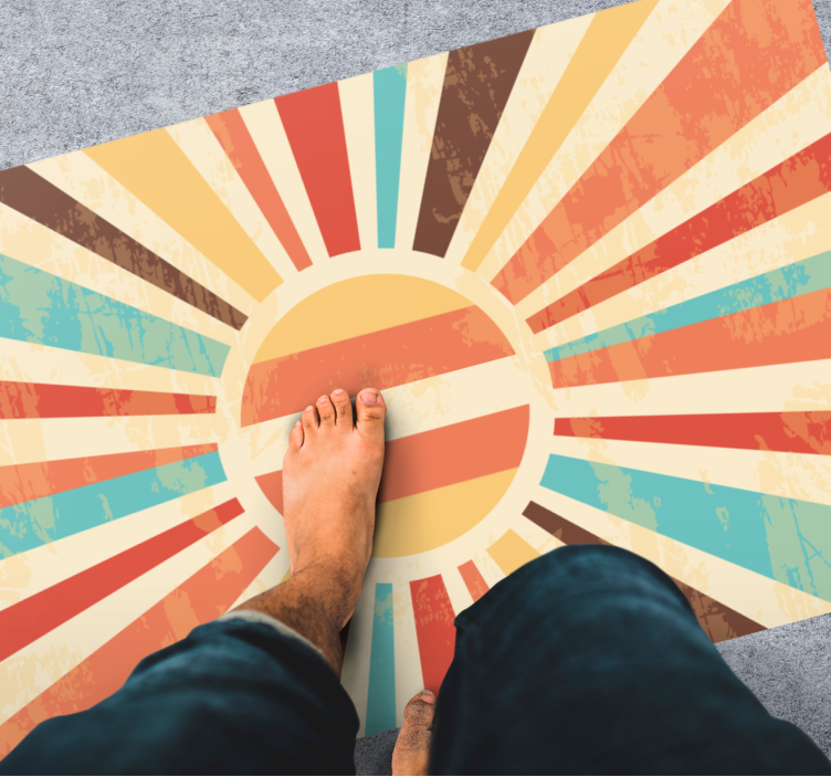 Dywan winylowy retro eksplozja kolorów wschodu słońca - TenStickers