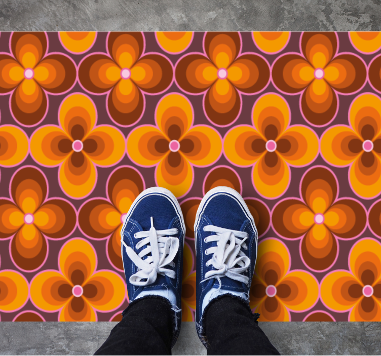 Dywan winylowy retro w kwiatowy wzór - TenStickers