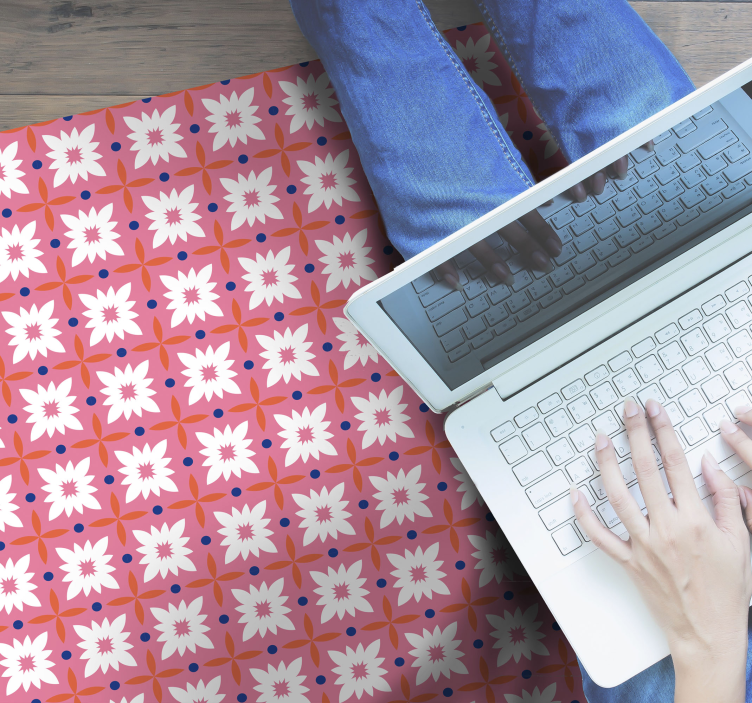 Dywan winylowy Różowe płytki podłogowe - TenStickers