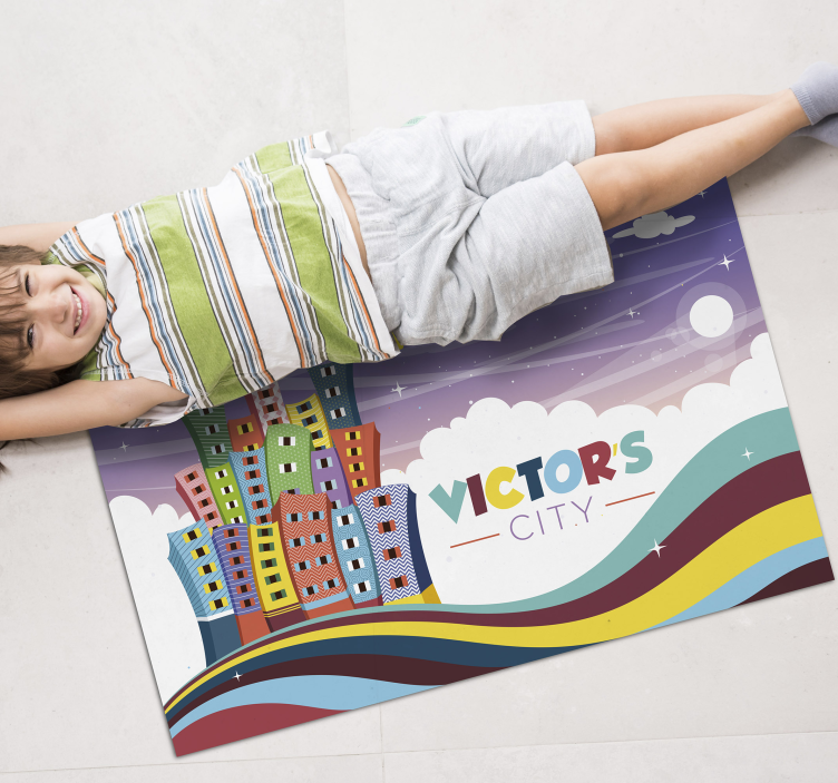 Wspaniały słodki dywan winylowy z imieniem - TenStickers