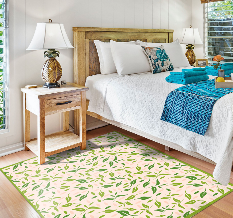 Dywan winylowy Stylowe zielone liście - TenStickers