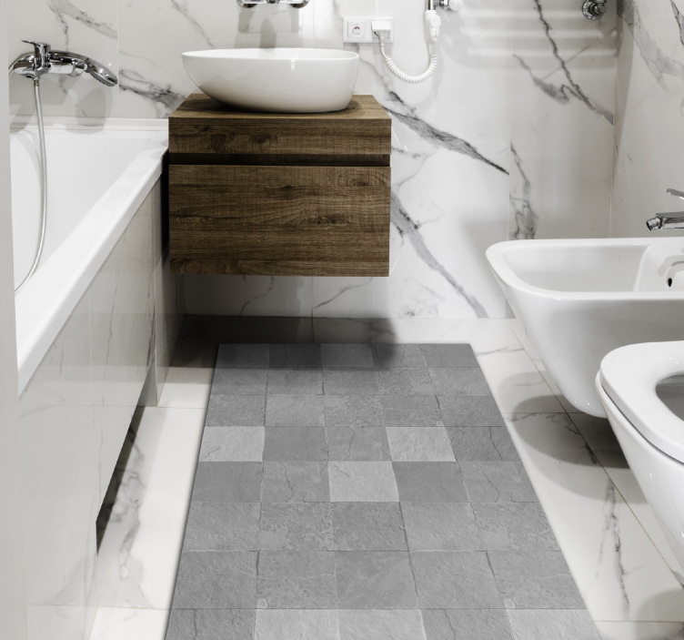 Dywan winylowy Szare płytki - TenStickers