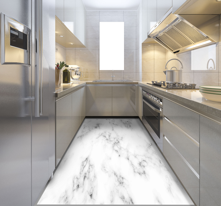 Dywan winylowy do kuchni Szary marmur - TenStickers