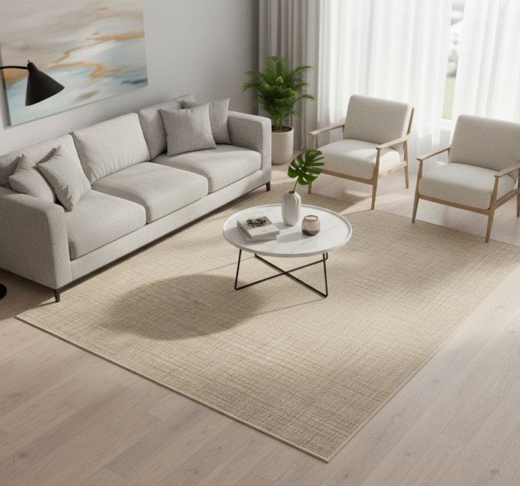 Dywan winylowy tekstura efekt beżowej tkaniny - TenStickers