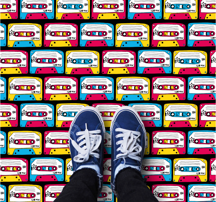 Dywan winylowy tekstura kasety audio retro - TenStickers