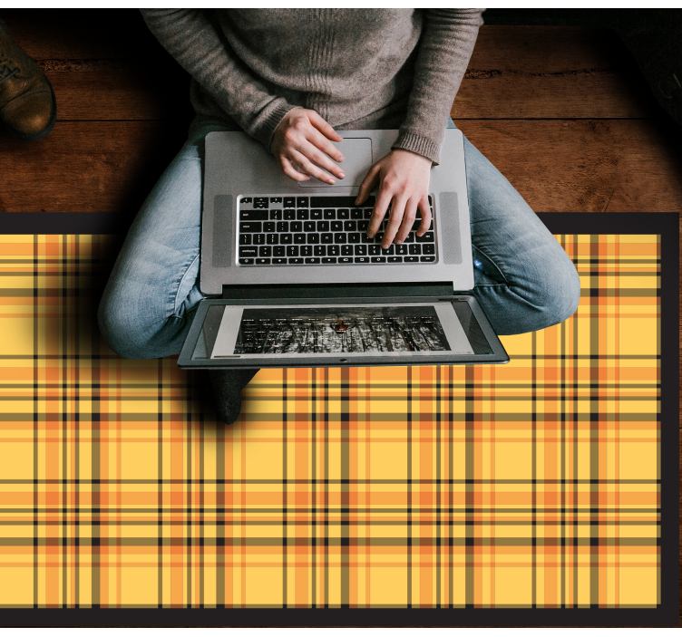 Dywan winylowy w paski klasyczny wzór kratki - TenStickers