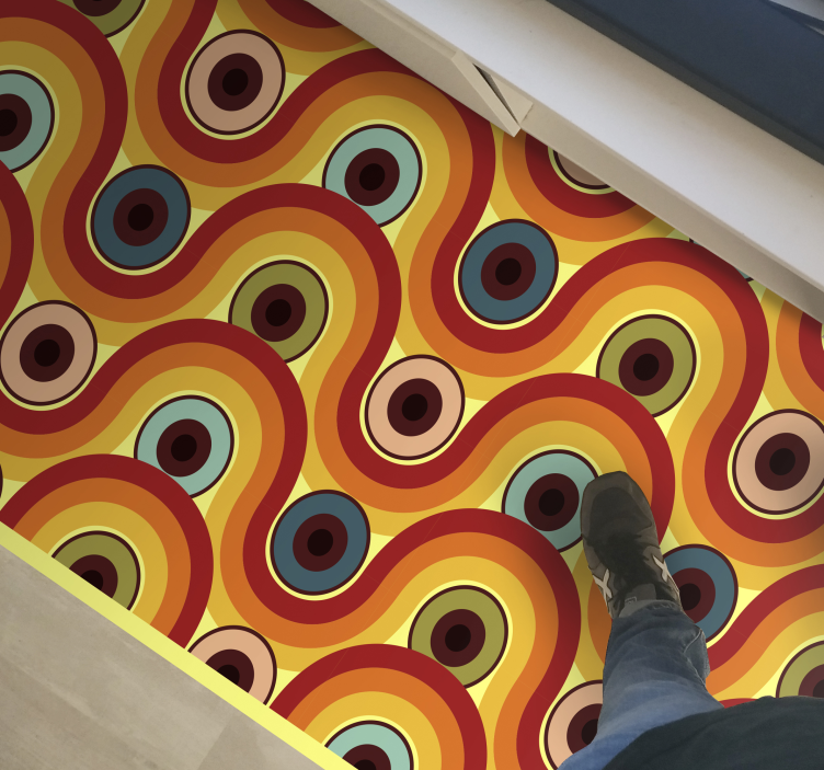 Dywan winylowy retro kolorowy falisty motyw - TenStickers