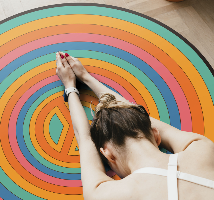 Dywan winylowy dla nastolatków kolorowy symbol pokoju - TenStickers