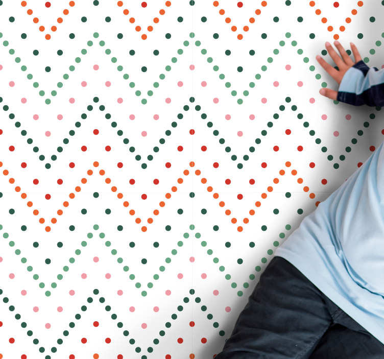 Dziecięcy dywan winylowy kolorowy wzór jodełki - TenStickers