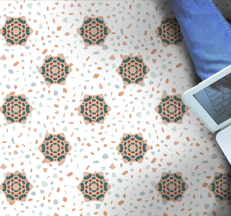 Dywan winylowy tekstura mozaika biała - TenStickers