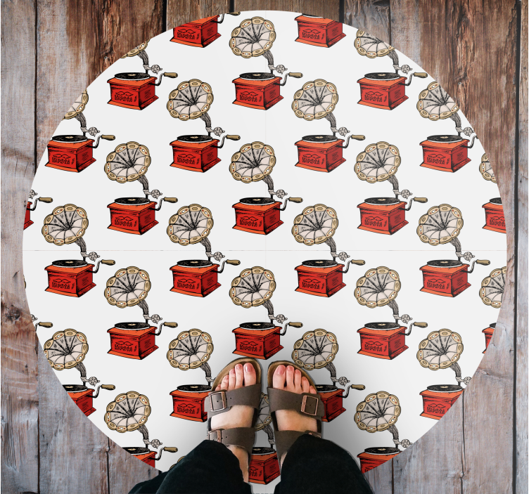 Dywan winylowy tekstura retro skrzynki muzyczne - TenStickers