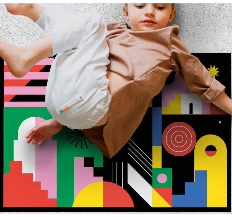 Dywan winylowy wzór geometryczny śmiałe, nowoczesne kształty - TenStickers