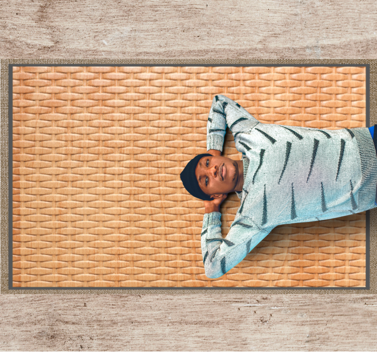 Dywan winylowy na korytarz tkany splot koszykowy - TenStickers