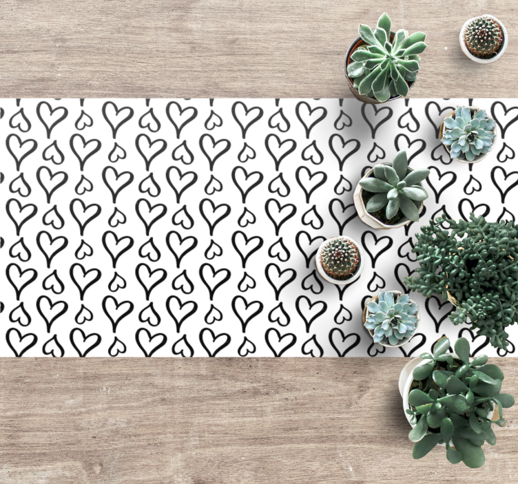 Dywan winylowy tekstura wzór czarnych serc - TenStickers