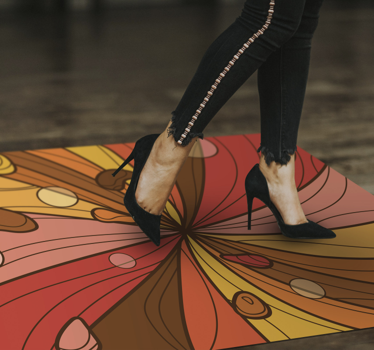 Dywan winylowy retro wirujący kwiat - TenStickers