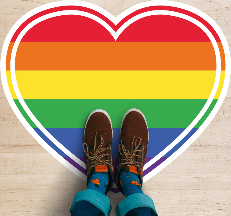 Dywan winylowy tekstura wzór tęczy serca - TenStickers