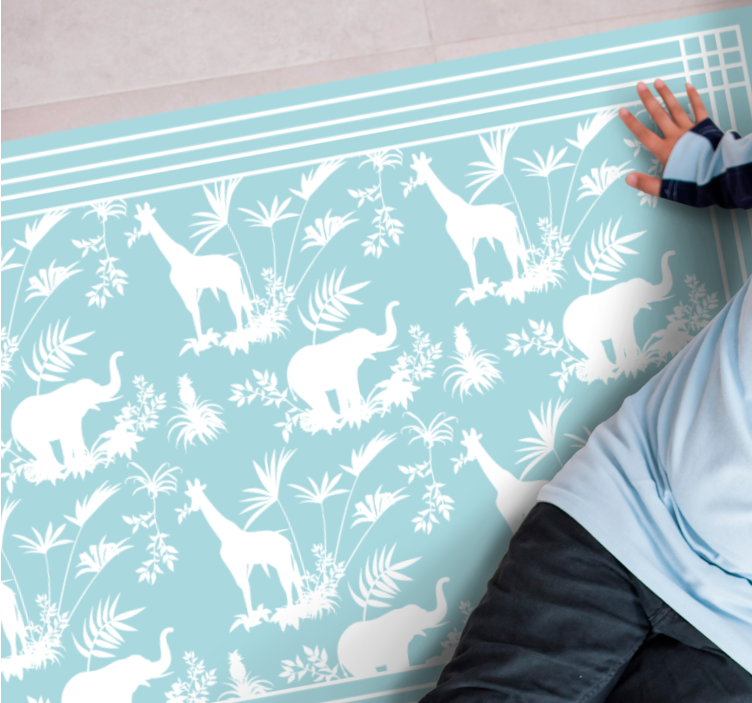 Dywan winylowy retro Dżungla toaleta w stylu vintage - TenStickers