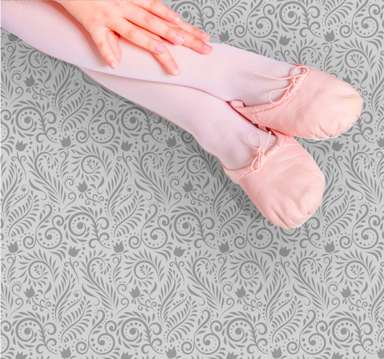 Dywan winylowy retro Tło kwiaty ozdobne w stylu vintage - TenStickers