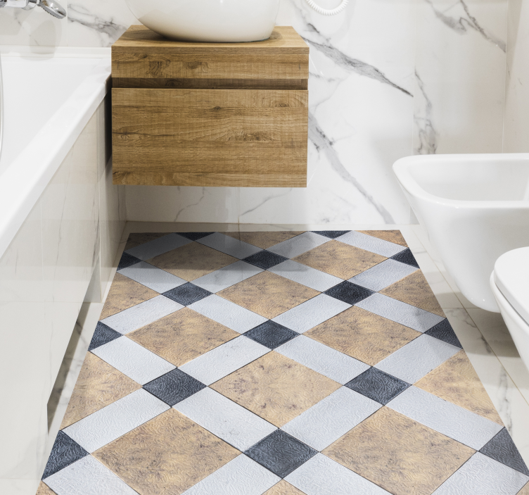 Dywan winylowy vintage w romby - TenStickers