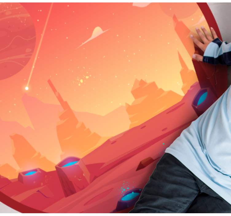 Dywan winylowy w gwiazdki kosmiczna scena pustynna - TenStickers