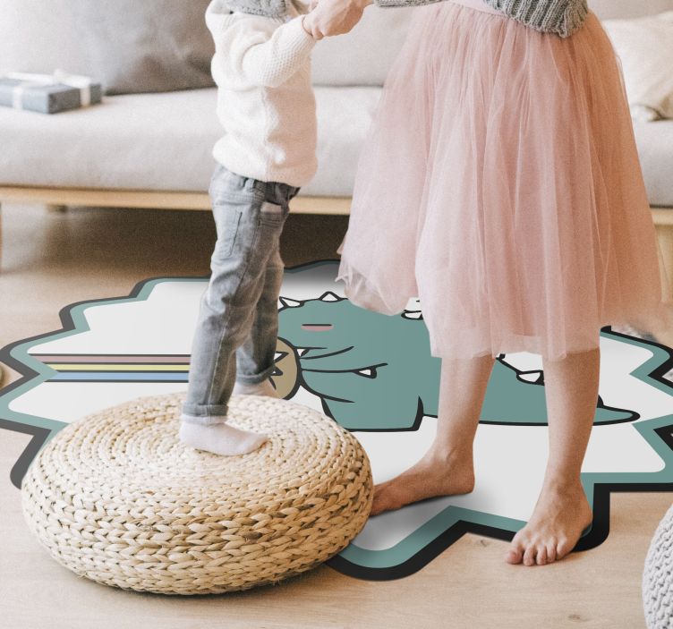 Dziecięcy dywan winylowy oddech tęczy dinozaura - TenStickers