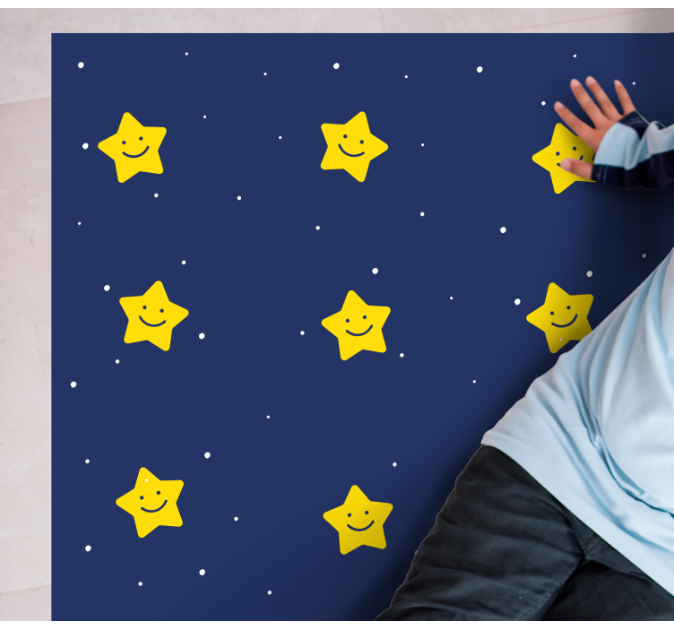 Dywan winylowy w gwiazdki wesoły niebieski wzór - TenStickers