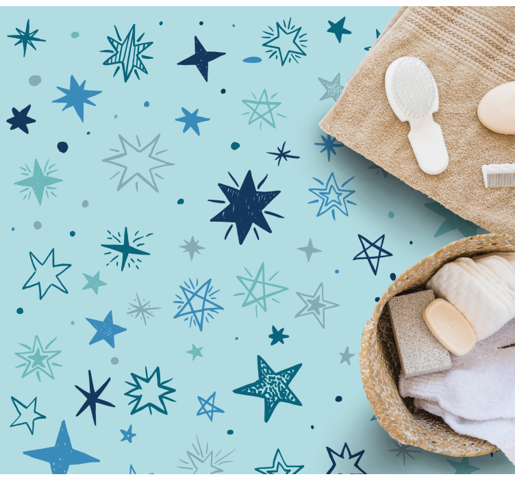 Dywan winylowy w gwiazdki niebieski wzór nocy - TenStickers