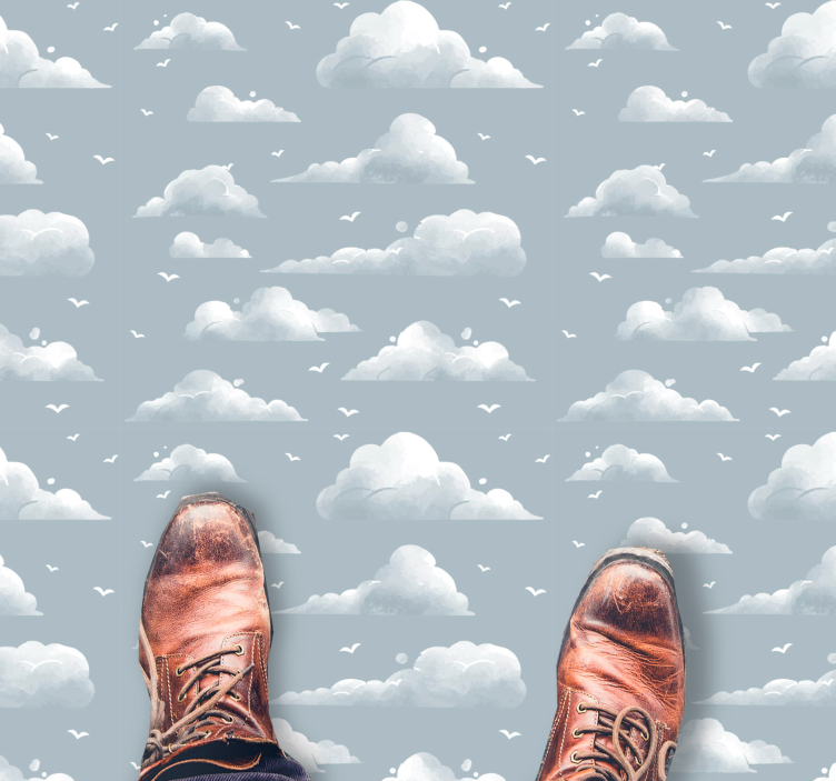 Dywan winylowy dziecięcy wzór zachmurzonego nieba - TenStickers