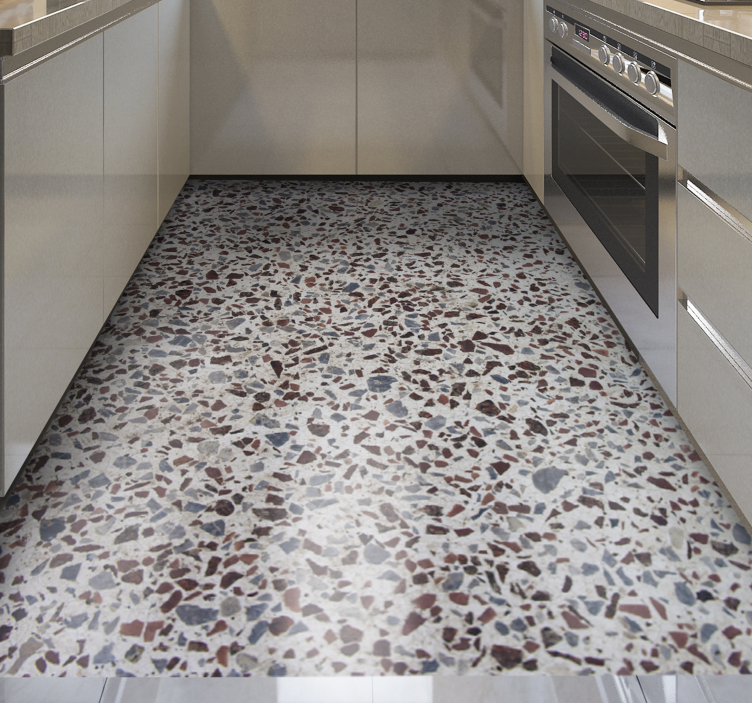 Dywan winylowy w kolorze szarym lastryko - TenStickers